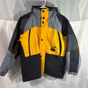 Women's Marker Insulated Snow Coat Size 14 Full Zip Cord Locks Pockets Yellow